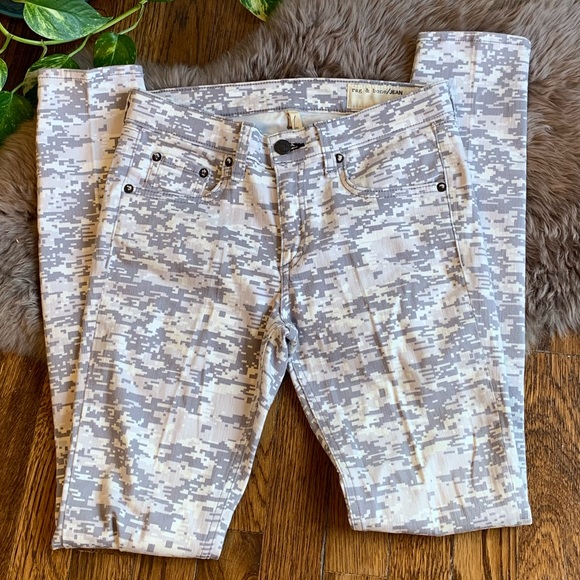 Rag & Bone Grey Digital Camo Skinny Jeans 27 - Picture 5 of 8
